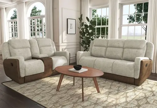 Power Reclining Sofa with USB Ports in Pensacola Showroom